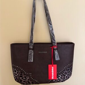 Montana West Dark Brown Leopard Shoulder Bag